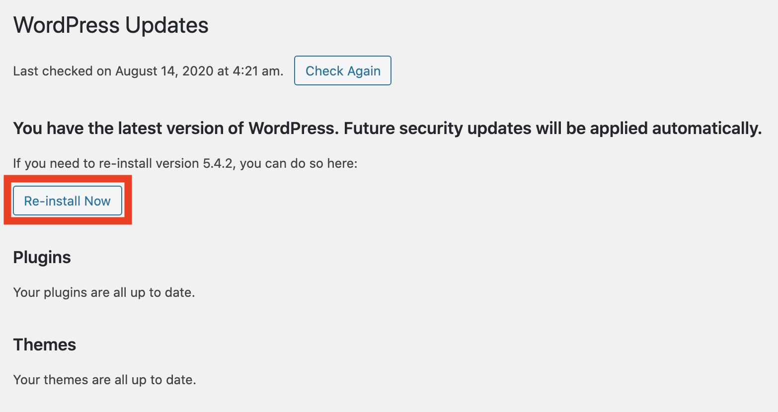 Wordpress downgrade plugin code orange